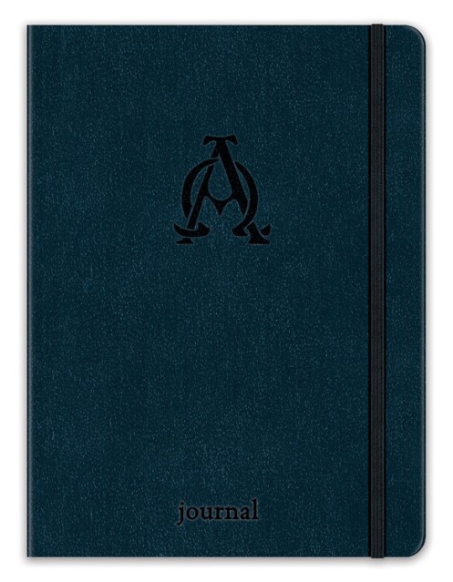 Alpha and Omega Essential Journal (Navy LeatherLuxe®)