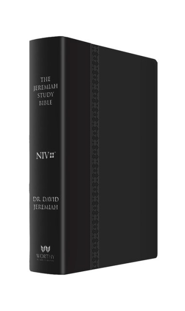 The Jeremiah Study Bible, NIV (Large Print, Black W/ Burnished Edges) Leatherluxe W/Thumb index